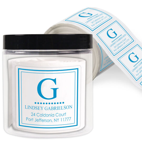 Gabrielson Square Address Labels in a Jar